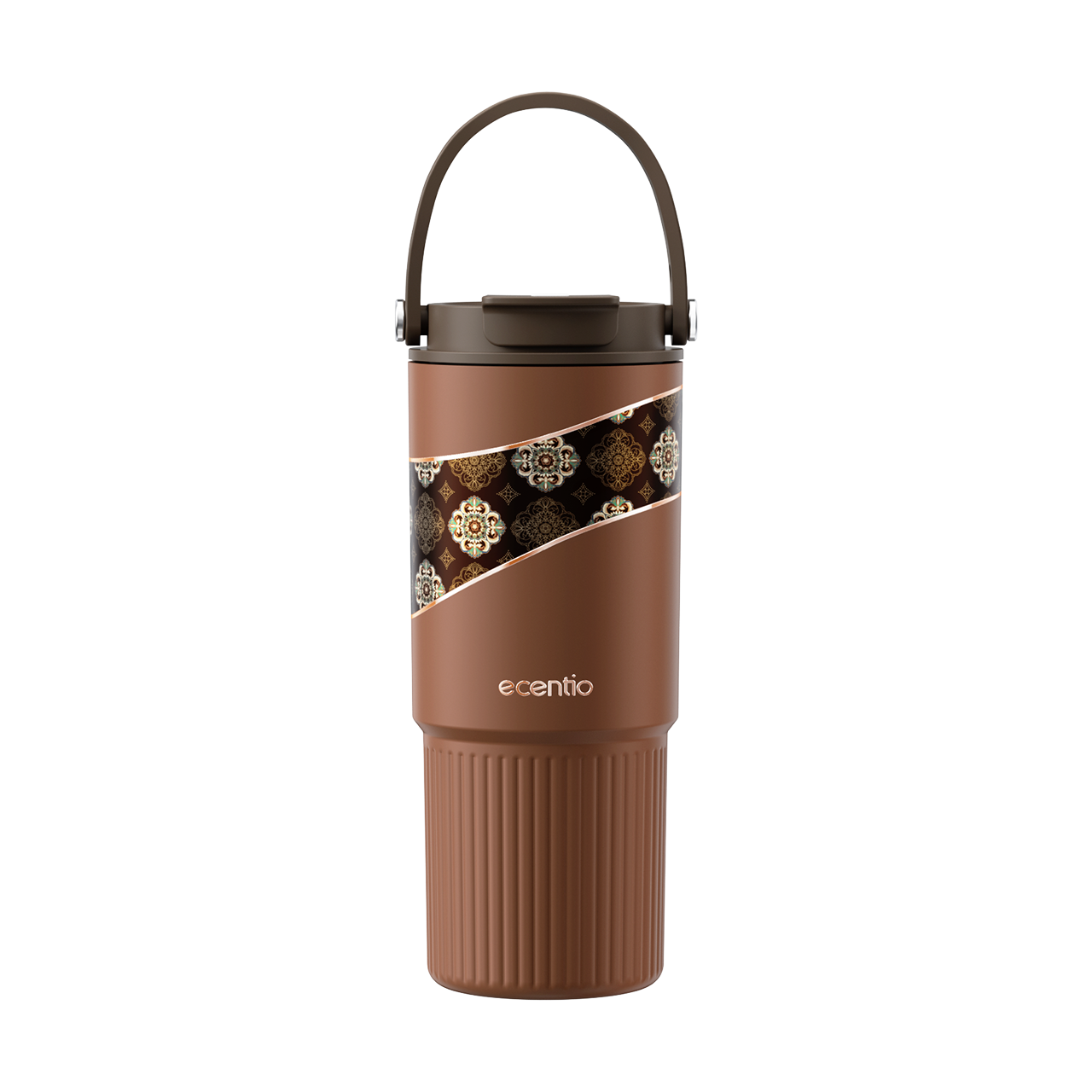 ecentio SULORA Series batik tumbler stainless 316 dalam keramik 600ml/680ml/850ml Botol minum Aesthetic Portable Thermos besar tas tumbler tahan panas dingin 36 jam Thermos Botol minum besar