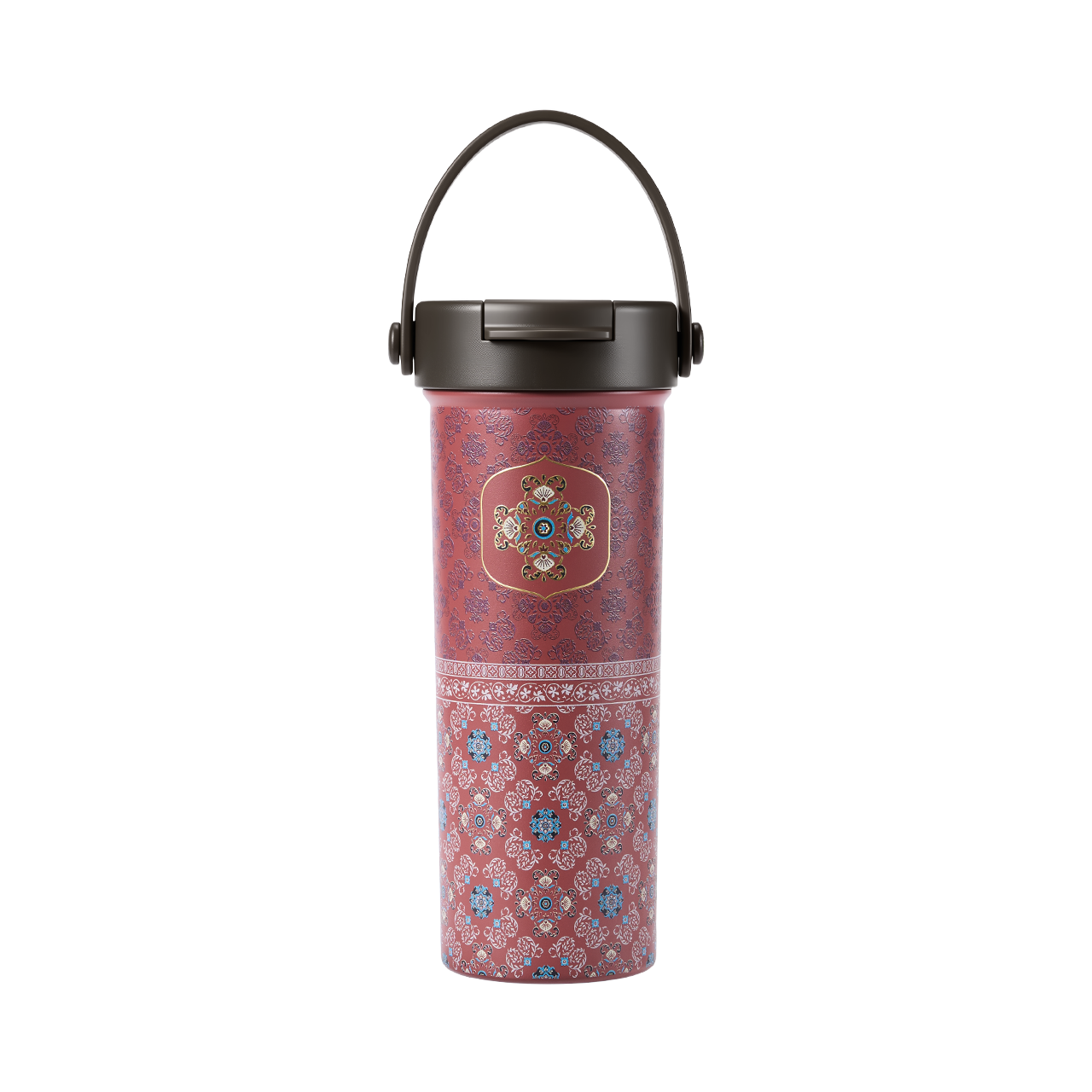 ecentio SULORA Series batik tumbler stainless 316 dalam keramik 600ml/680ml/850ml Botol minum Aesthetic Portable Thermos besar tas tumbler tahan panas dingin 36 jam Thermos Botol minum besar