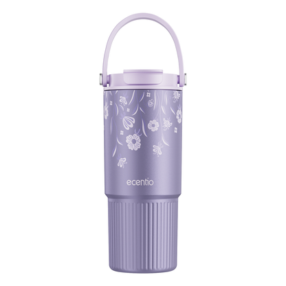 [Pearl Bloom series] ecentio Tumbler 400ml/680ml/850ml Desain Minimalis Elegan Botol Minum Portable Aesthetic Lucu Thermos Tahan Panas Dingin 24 Jam Anti Bocor Premium Sedotan Cocok Untuk Sekolah Anak Laki-Laki