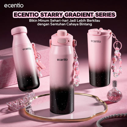 ecentio Tumbler Stainless Portable Botol Minum Aesthetic Anti Bocor 510ml 530ml 1000ml Dingin Tahan Lama 24 Jam Hangat hingga 14 Jam Starry Gradient Series untuk Harian Kantor Sekolah