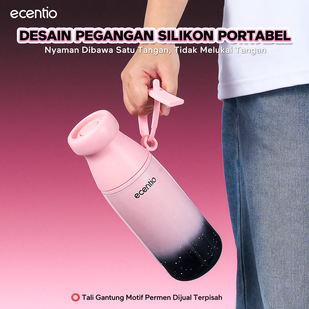 ecentio Tumbler Stainless Portable Botol Minum Aesthetic Anti Bocor 510ml 530ml 1000ml Dingin Tahan Lama 24 Jam Hangat hingga 14 Jam Starry Gradient Series untuk Harian Kantor Sekolah