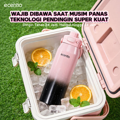 ecentio Tumbler Stainless Portable Botol Minum Aesthetic Anti Bocor 510ml 530ml 1000ml Dingin Tahan Lama 24 Jam Hangat hingga 14 Jam Starry Gradient Series untuk Harian Kantor Sekolah