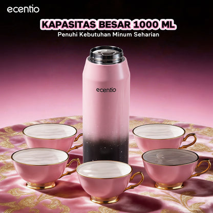ecentio Tumbler Stainless Portable Botol Minum Aesthetic Anti Bocor 510ml 530ml 1000ml Dingin Tahan Lama 24 Jam Hangat hingga 14 Jam Starry Gradient Series untuk Harian Kantor Sekolah