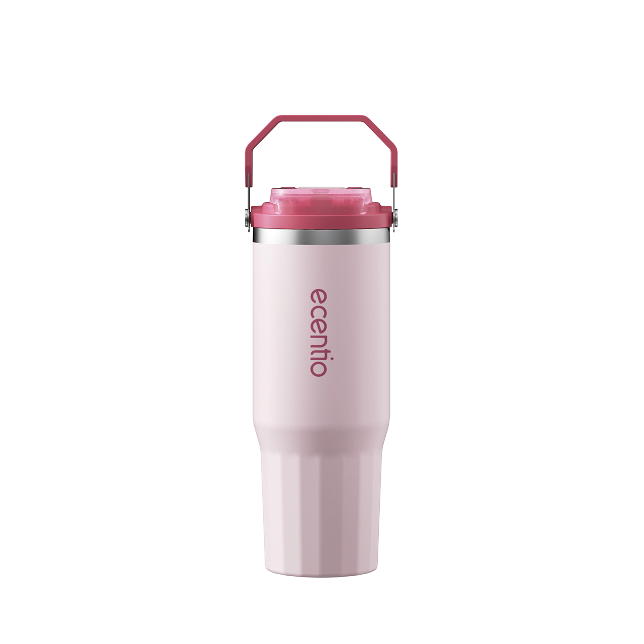 [Soft Rose Pink Series] ecentio Tumbler Stainless 900ml/1200ml Portable Thermos Botol Minum Besar Dengan Tas Tahan Panas Dingin 24 Jam Aesthetic Lucu Termos Air Panas Kopi Dengan Sedotan Cocok Untuk Sekolah Anak Laki-Laki