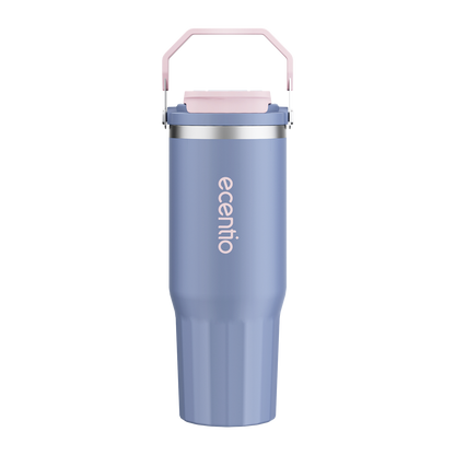 【Pre order】ecentio Tumbler Stainless & keramik 900ml/1200ml Portable Thermos Botol Minum Besar Tahan Panas Dingin 24 Jam Aesthetic Lucu Termos Air Panas Kopi Dengan Sedotan Cocok Untuk Sekolah Anak Laki-Laki