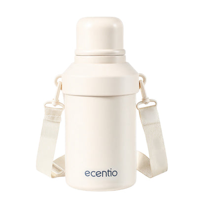ecentio Termos Air Panas 316 Stainless Steel 1000ml Buka Sekali Tekan Tutup Kedap Udara Bisa Jadi Gelas Sharing Tahan Panas 11 Jam Dingin 24 Jam Desain Aesthetic Portabel Tahan Lama Cocok untuk Camping
