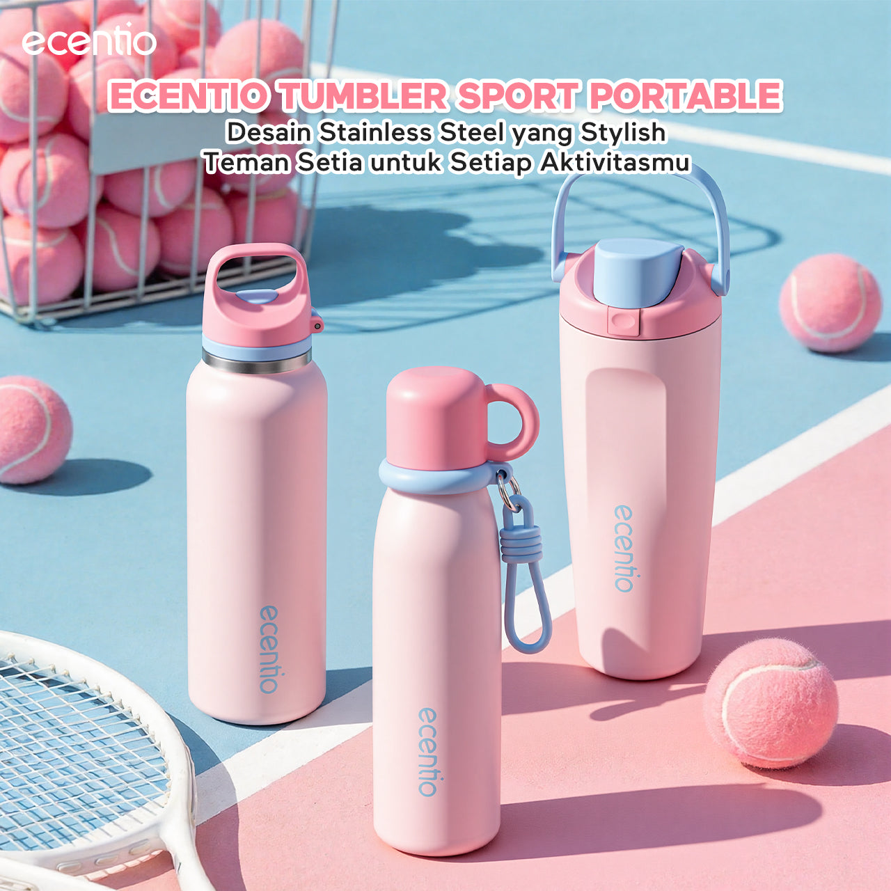 [Tumbler Sport Series] ecentio Tumbler stainless 316 aesthetic Olahraga Botol Minum Sport Portable Tahan Dingin 24Jam 900ml/650ml/600ml Desain Stylish Cocok Untuk Sekolah Olahraga Travelling Aktivitas Sehari Hari