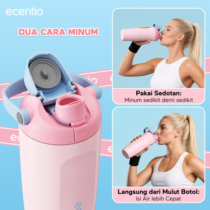 [Tumbler Sport Series] ecentio Tumbler stainless 316 aesthetic Olahraga Botol Minum Sport Portable Tahan Dingin 24Jam 900ml/650ml/600ml Desain Stylish Cocok Untuk Sekolah Olahraga Travelling Aktivitas Sehari Hari