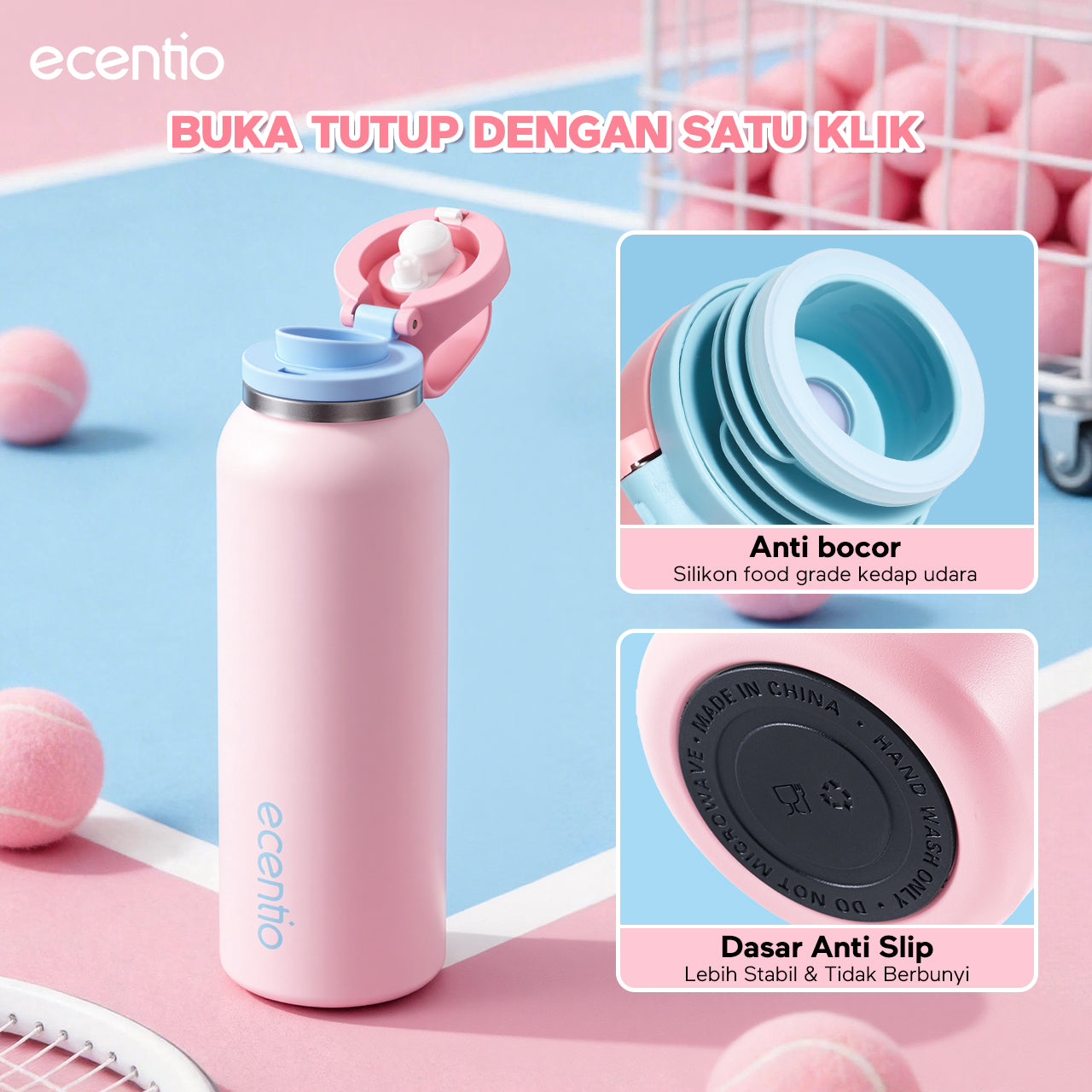 [Tumbler Sport Series] ecentio Tumbler stainless 316 aesthetic Olahraga Botol Minum Sport Portable Tahan Dingin 24Jam 900ml/650ml/600ml Desain Stylish Cocok Untuk Sekolah Olahraga Travelling Aktivitas Sehari Hari