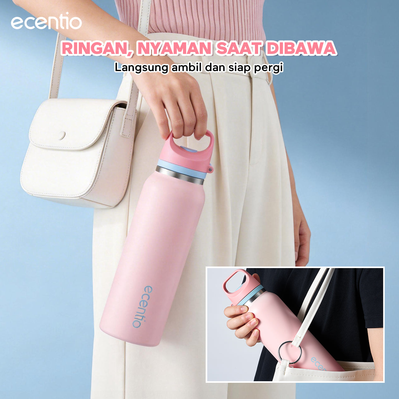 [Tumbler Sport Series] ecentio Tumbler stainless 316 aesthetic Olahraga Botol Minum Sport Portable Tahan Dingin 24Jam 900ml/650ml/600ml Desain Stylish Cocok Untuk Sekolah Olahraga Travelling Aktivitas Sehari Hari