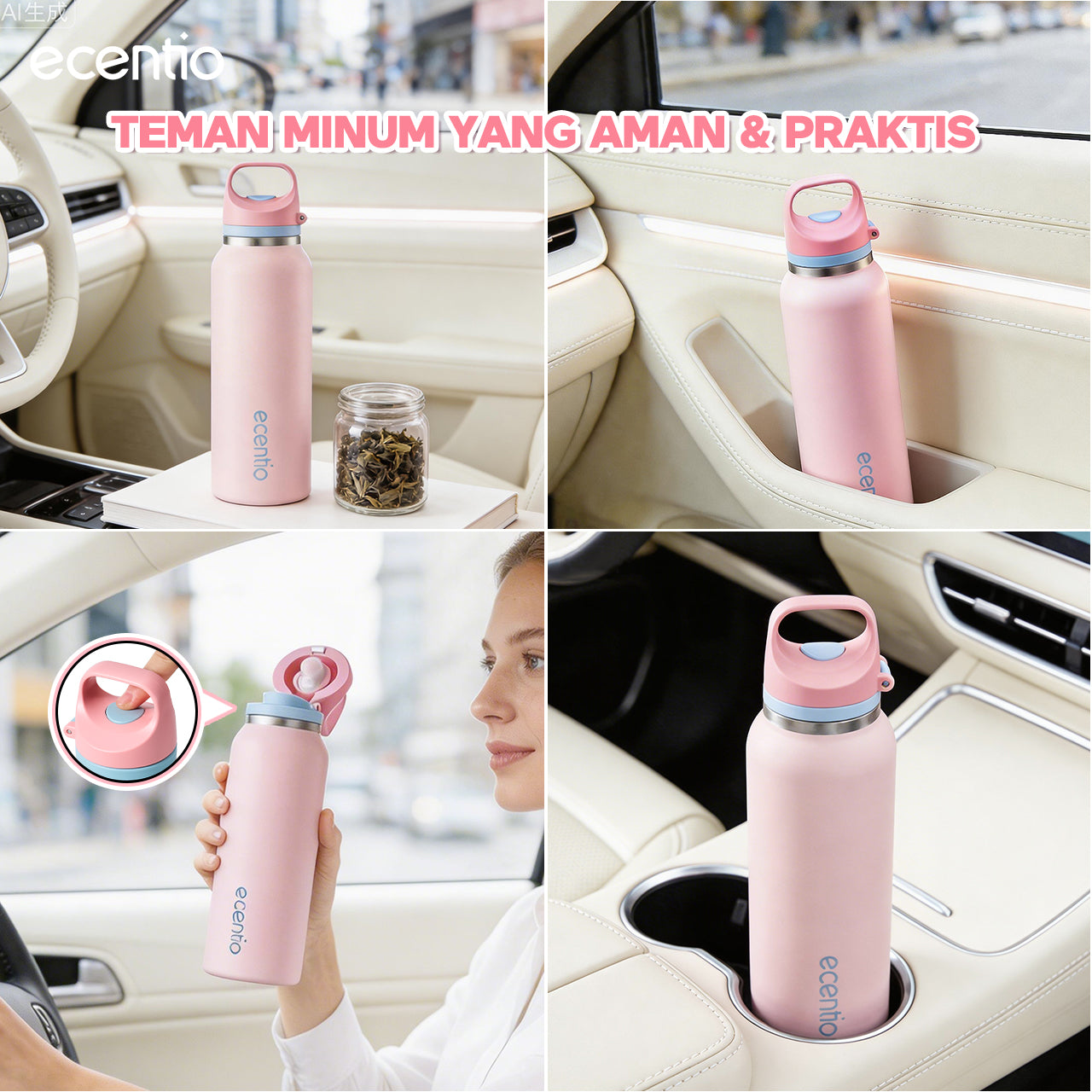 [Tumbler Sport Series] ecentio Tumbler stainless 316 aesthetic Olahraga Botol Minum Sport Portable Tahan Dingin 24Jam 900ml/650ml/600ml Desain Stylish Cocok Untuk Sekolah Olahraga Travelling Aktivitas Sehari Hari