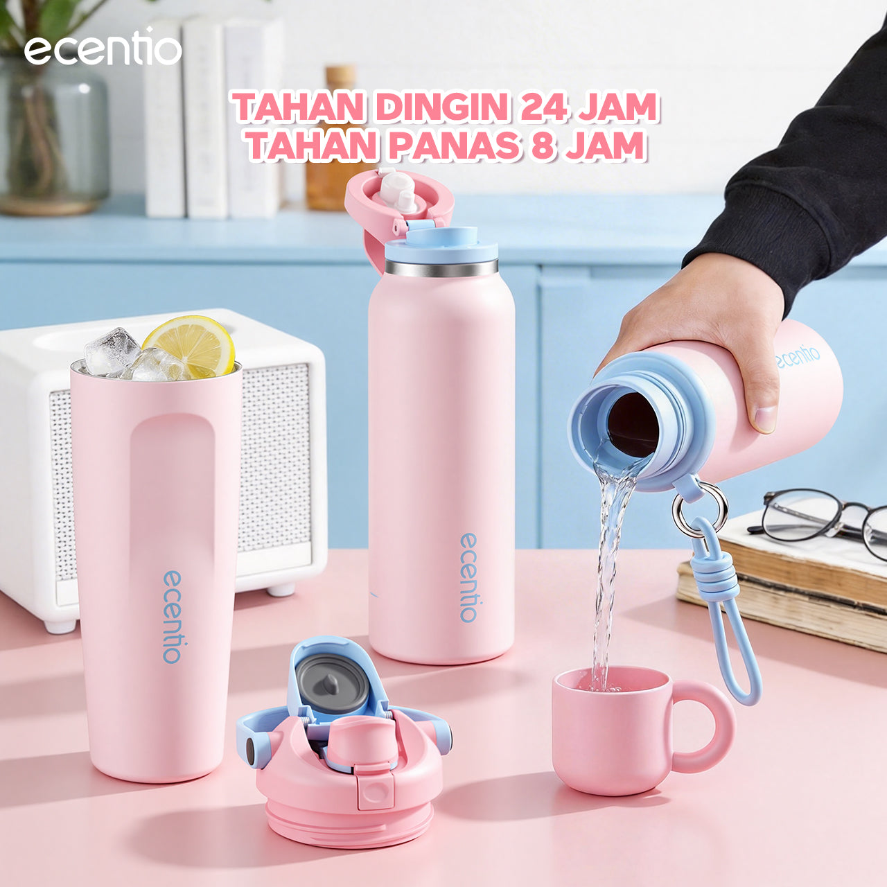 [Tumbler Sport Series] ecentio Tumbler stainless 316 aesthetic Olahraga Botol Minum Sport Portable Tahan Dingin 24Jam 900ml/650ml/600ml Desain Stylish Cocok Untuk Sekolah Olahraga Travelling Aktivitas Sehari Hari