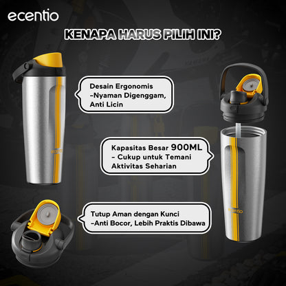 [Tumbler Sport Series] ecentio Tumbler stainless 316 aesthetic Olahraga Botol Minum Sport Portable Tahan Dingin 24Jam 900ml/650ml/600ml Desain Stylish Cocok Untuk Sekolah Olahraga Travelling Aktivitas Sehari Hari