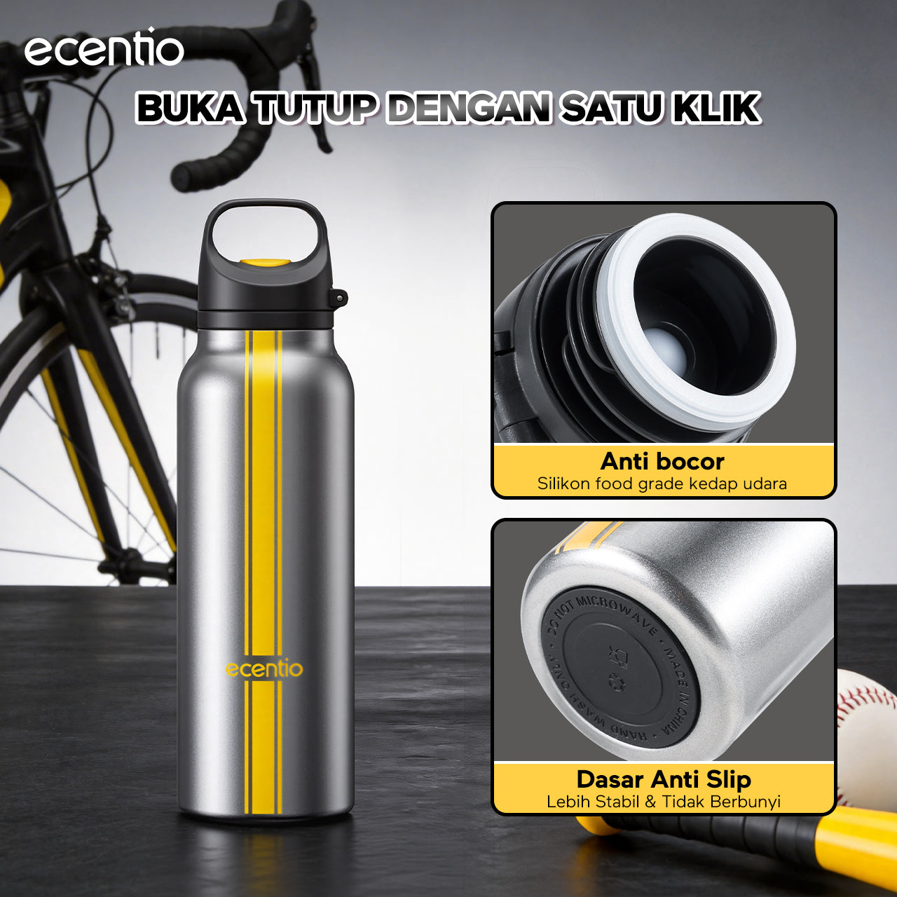 [Tumbler Sport Series] ecentio Tumbler stainless 316 aesthetic Olahraga Botol Minum Sport Portable Tahan Dingin 24Jam 900ml/650ml/600ml Desain Stylish Cocok Untuk Sekolah Olahraga Travelling Aktivitas Sehari Hari