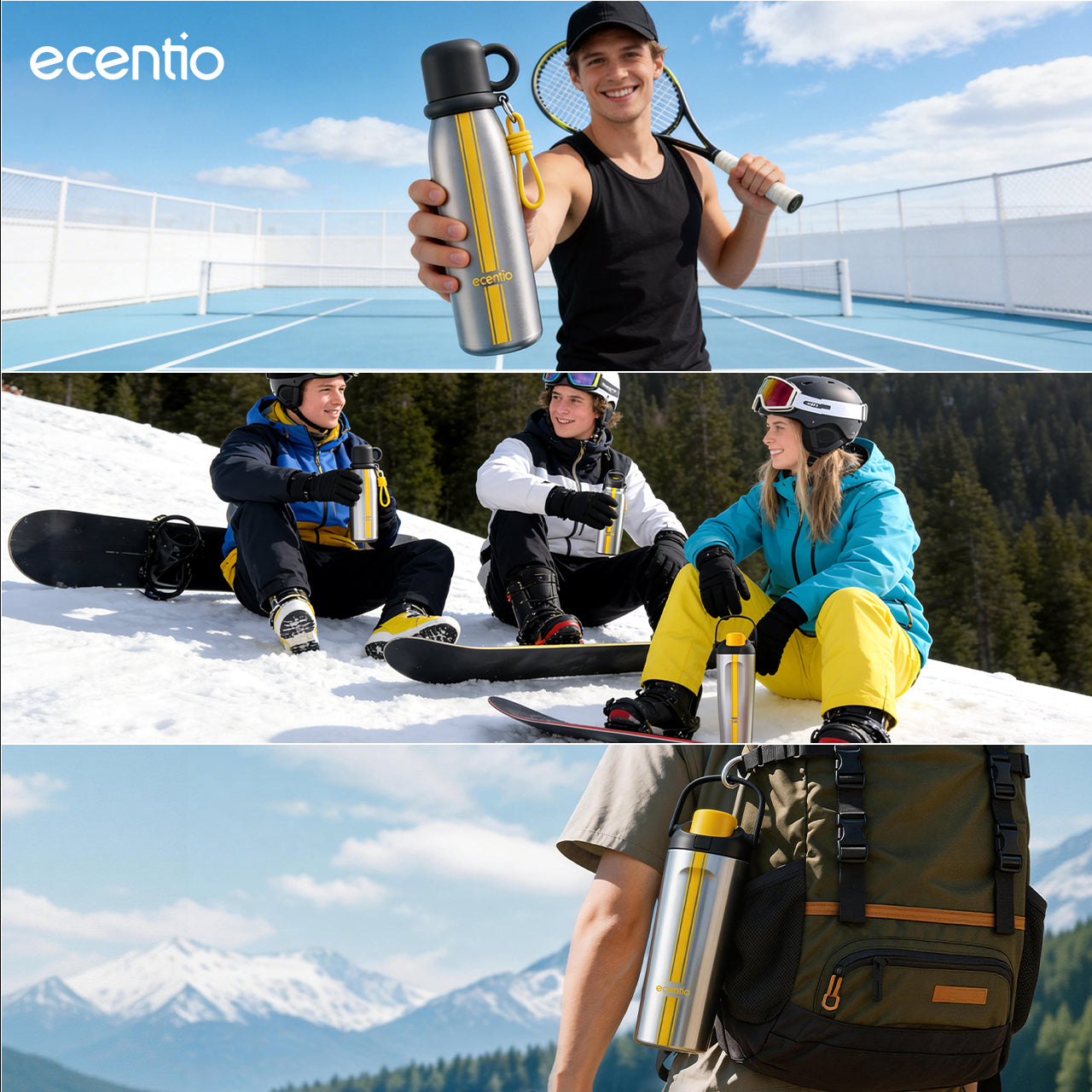 [Tumbler Sport Series] ecentio Tumbler stainless 316 aesthetic Olahraga Botol Minum Sport Portable Tahan Dingin 24Jam 900ml/650ml/600ml Desain Stylish Cocok Untuk Sekolah Olahraga Travelling Aktivitas Sehari Hari