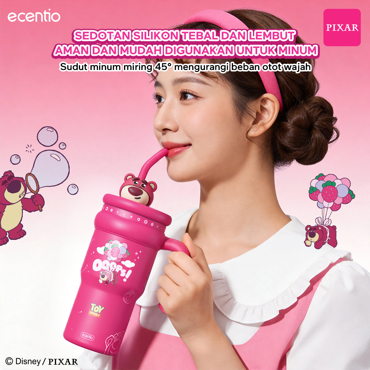 Pre-Order [Toy story series] ecentio tumbler stainless 316 aesthetic 800ml/670ml/500ml Portable Thermos Botol Minum Besar Dengan Tas Tahan Panas Dingin 24 Jam Aesthetic Lucu Termos Air Panas Kopi Dengan Sedotan Cocok Untuk Sekolah Anak Laki-Laki