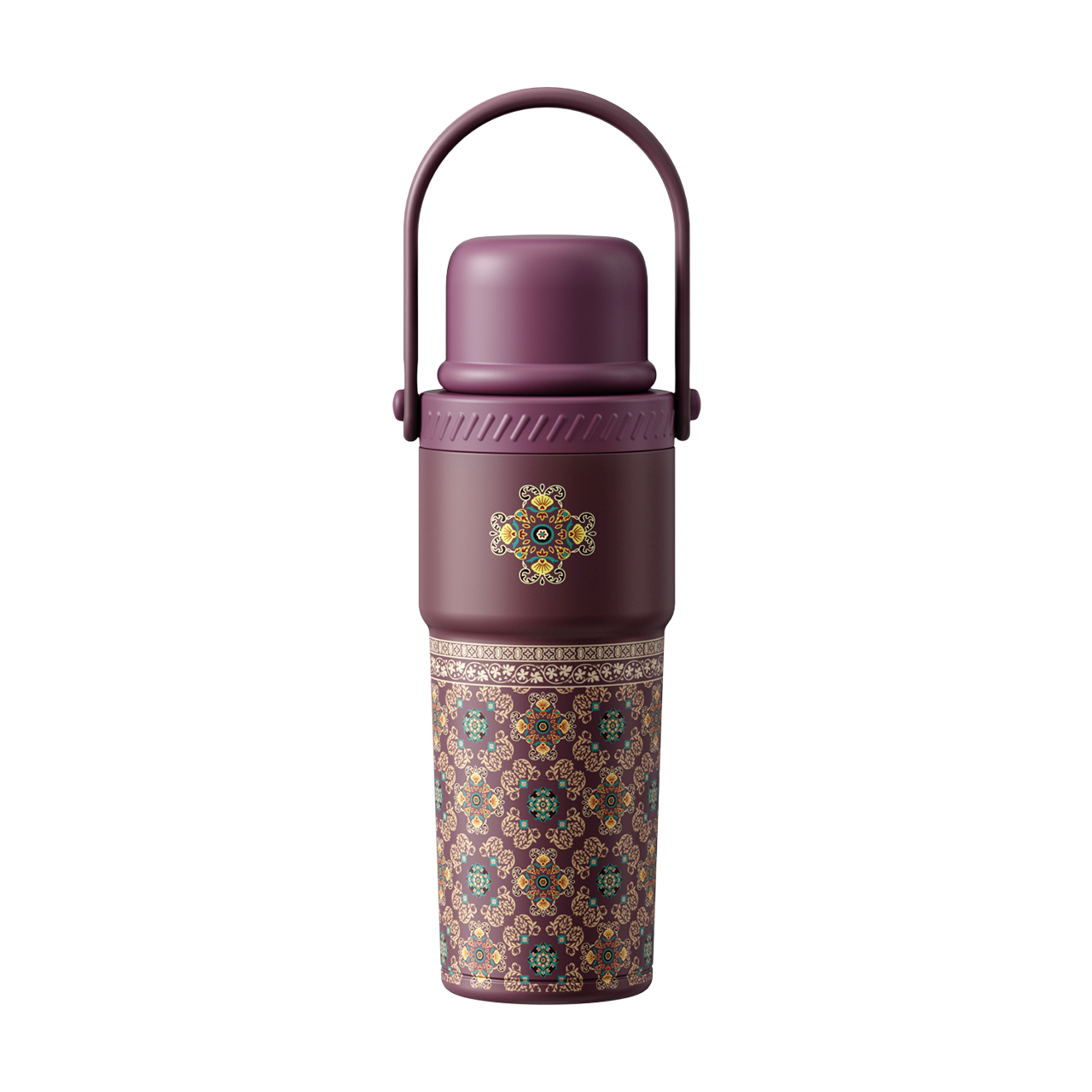 ecentio SULORA Series batik tumbler stainless 316 dalam keramik 600ml/680ml/850ml Botol minum Aesthetic Portable Thermos besar tas tumbler tahan panas dingin 36 jam Thermos Botol minum besar