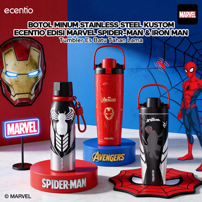 [Marvel Series] ecentio tumbler stainless 900ml/480ml Spider Man botol minum aesthetic olahraga portable termos air panas botol minum 1 liter anti tumpah tahan panas 24 jam handle tersembunyi