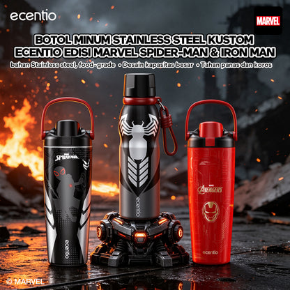 [Marvel Series] ecentio tumbler stainless 900ml/480ml Spider Man botol minum aesthetic olahraga portable termos air panas botol minum 1 liter anti tumpah tahan panas 24 jam handle tersembunyi