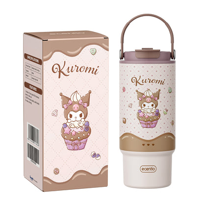 [Kuromi] [HOT] ecentio Tumbler Stainless 900ml Sanrio Portable Thermos Botol Minum Besar Dengan Tas Tahan Panas Dingin 24 Jam Aesthetic Lucu Termos Air Panas Kopi Dengan Sedotan Cocok Untuk Sekolah Anak Laki-Laki