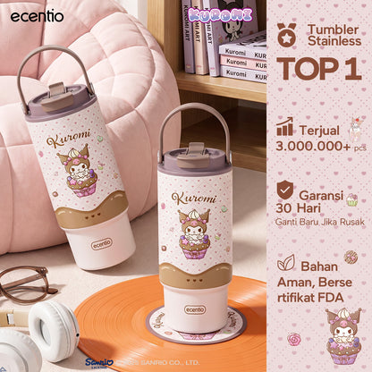 [Kuromi] [HOT] ecentio Tumbler Stainless 900ml Sanrio Portable Thermos Botol Minum Besar Dengan Tas Tahan Panas Dingin 24 Jam Aesthetic Lucu Termos Air Panas Kopi Dengan Sedotan Cocok Untuk Sekolah Anak Laki-Laki
