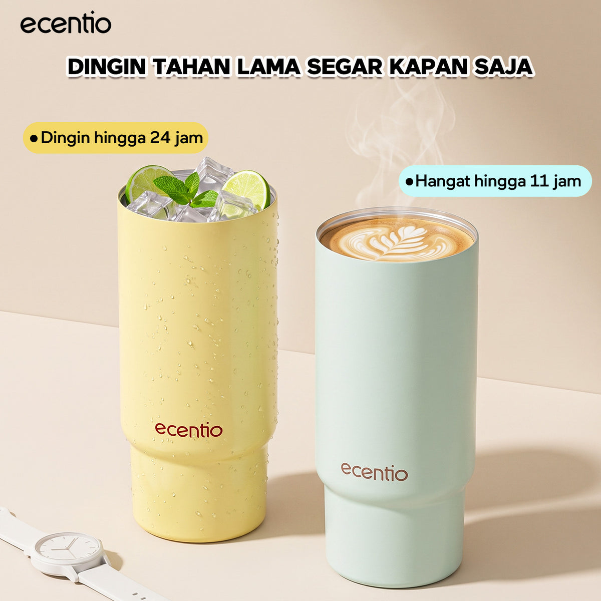 [Dopamine Series] ecentio Tumbler Stainless 900ml Portable Thermos Botol Minum Besar Dengan Tas Tahan Panas Dingin 24 Jam Aesthetic Lucu Termos Air Panas Kopi Dengan Sedotan Cocok Untuk Sekolah Anak Laki-Laki