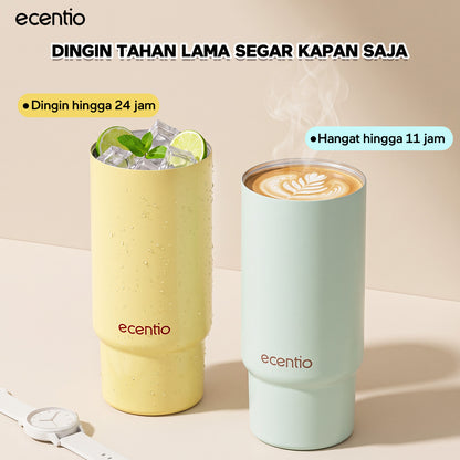[Dopamine Series] ecentio Tumbler Stainless 900ml Portable Thermos Botol Minum Besar Dengan Tas Tahan Panas Dingin 24 Jam Aesthetic Lucu Termos Air Panas Kopi Dengan Sedotan Cocok Untuk Sekolah Anak Laki-Laki