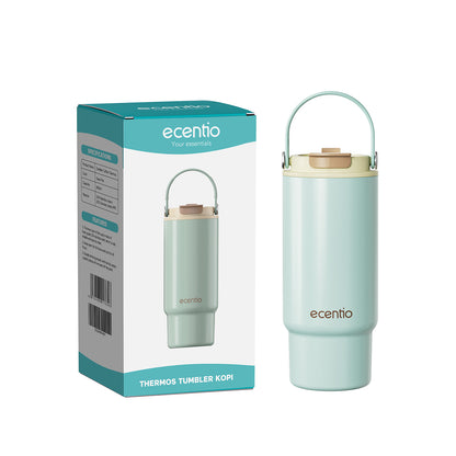 [Dopamine Series] ecentio Tumbler Stainless 900ml Portable Thermos Botol Minum Besar Dengan Tas Tahan Panas Dingin 24 Jam Aesthetic Lucu Termos Air Panas Kopi Dengan Sedotan Cocok Untuk Sekolah Anak Laki-Laki