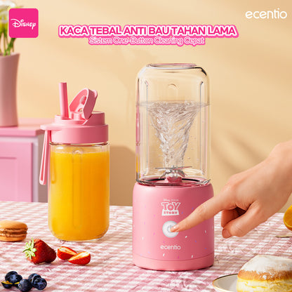 【ORI】ecentio X TOY story juicer blender disney lotso 10 pisau juicer Kaca Tebal 2 Cup mini portable dengan sedotan 380ml+380ml