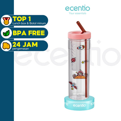 🔥Diskon Khusus🔥ecentio Botol Minum sedotan Tumbler Infused free stiker 780ML