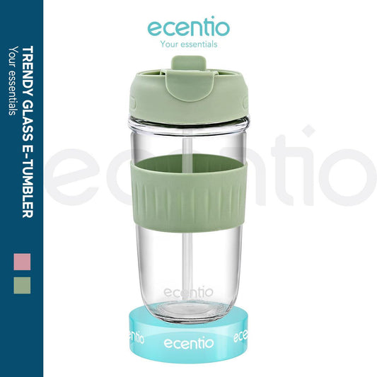 ecentio botol air minum sedotan tempat minum lucu  kaca 500ML