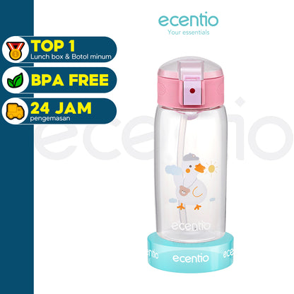 ecentio botol minum anak karakter lucu unik sedotan tumbler BPA Free 500ML