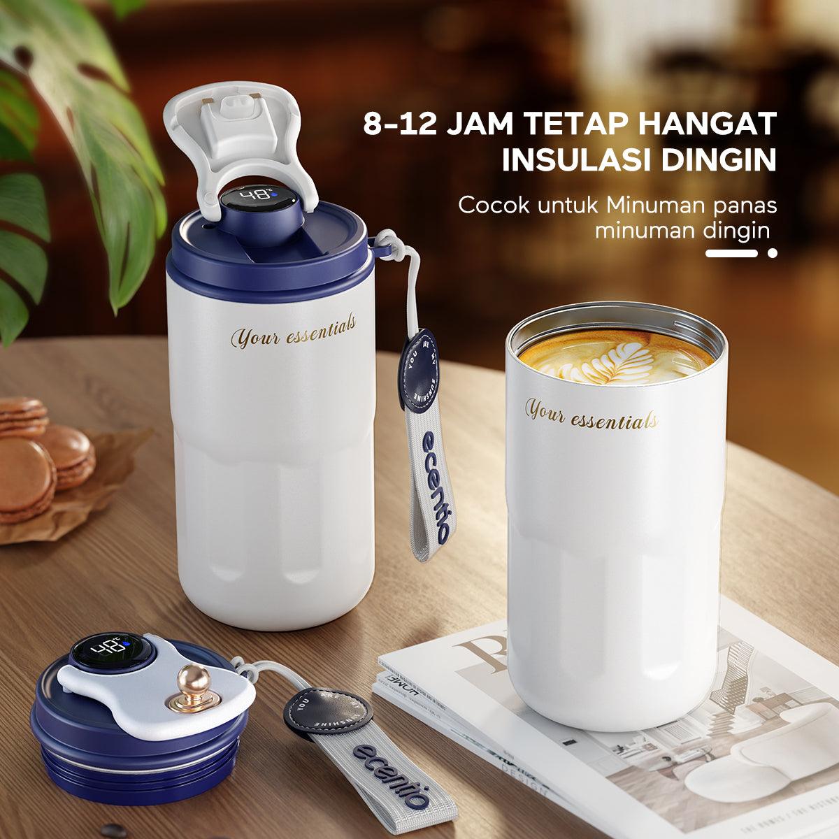 ecentio thermos tumbler vacuum mug stainless steel mug kopi LED 420ml - ecentio