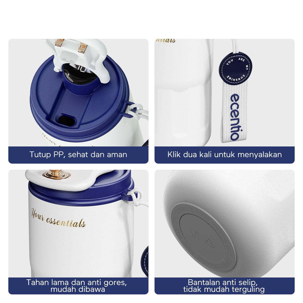 ecentio thermos tumbler vacuum mug stainless steel mug kopi LED 420ml - ecentio