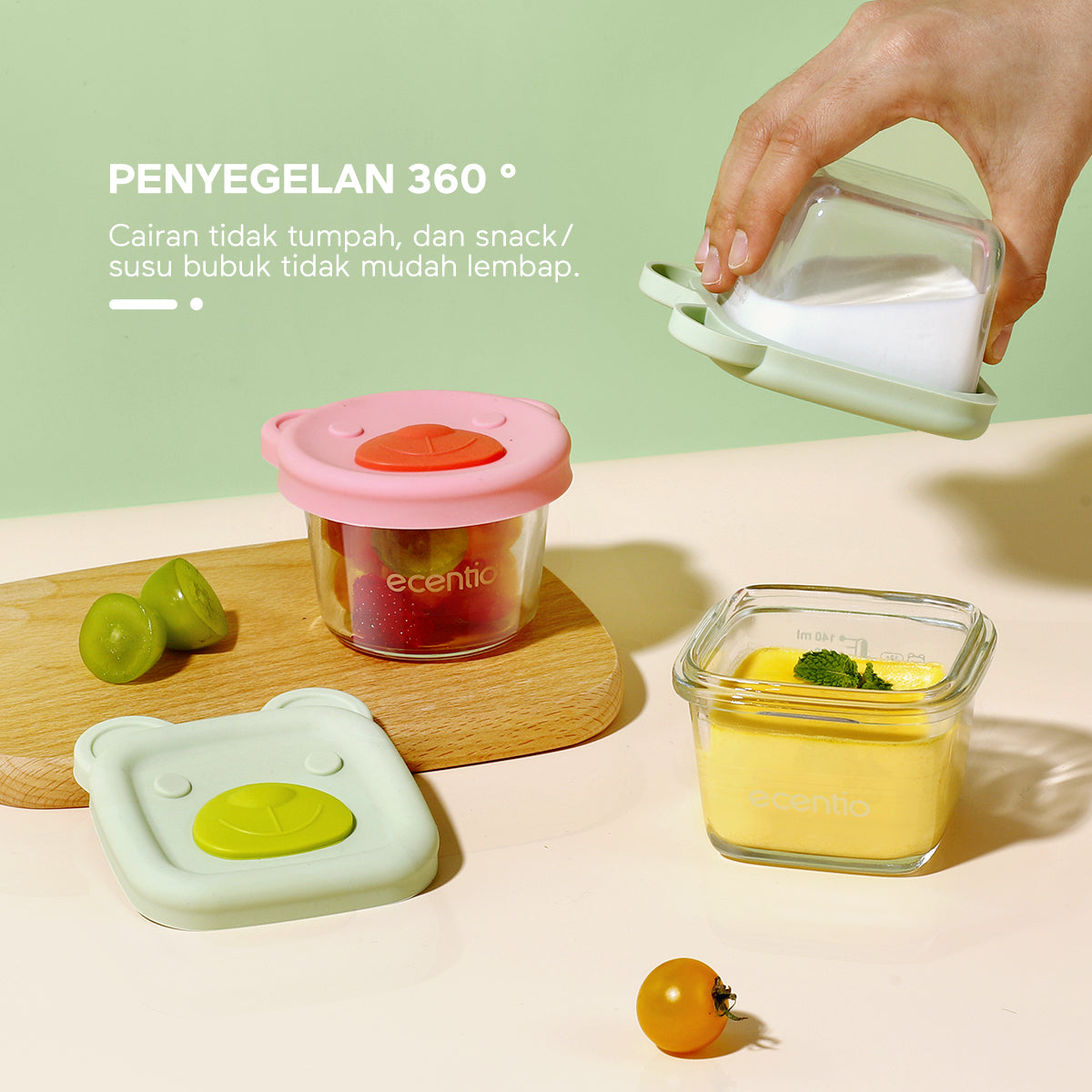 ecentio Kotak Makanan Tambahan Anak Set 3 Pcs - ecentio