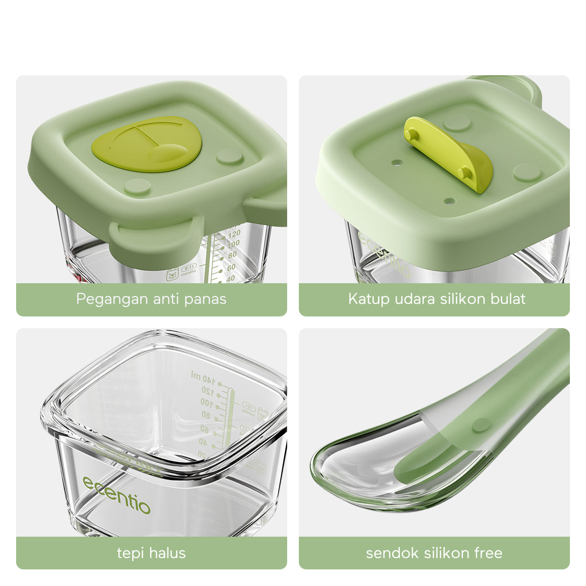 ecentio Kotak Makanan Tambahan Anak Set 3 Pcs - ecentio