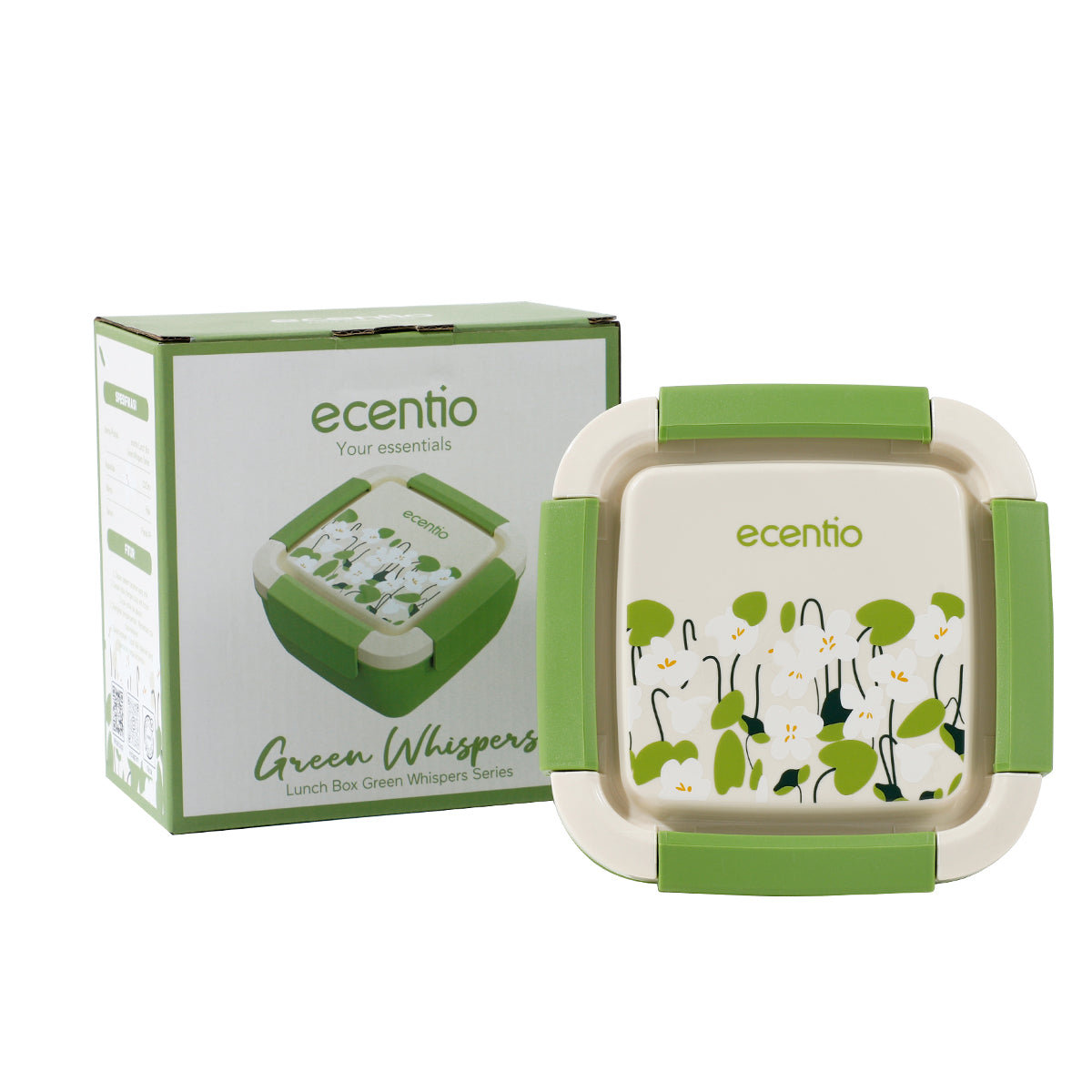 ecentio "Green whispers"lunch box kotak bekal makan free kotak saus 1100ML BPA Free - ecentio