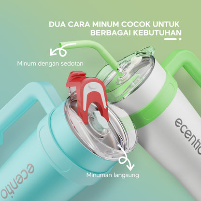 ecentio 1.2L tumbler thermos with straw