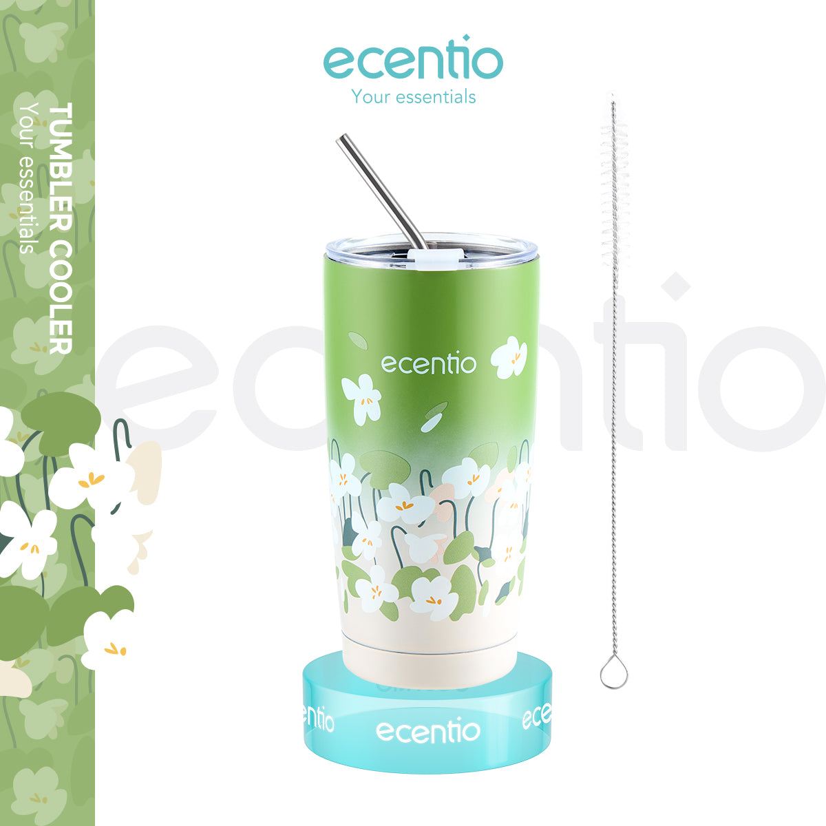 ecentio "Green Whispers" Botol Minum tumbler Termos Bottle 550ml - ecentio