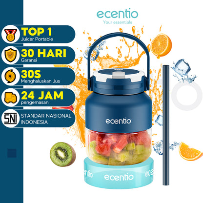 ecentio blender 8 mata pisau 500ml juicer dengan silikon sedotan Rechargeable kapasitas besar belender portable