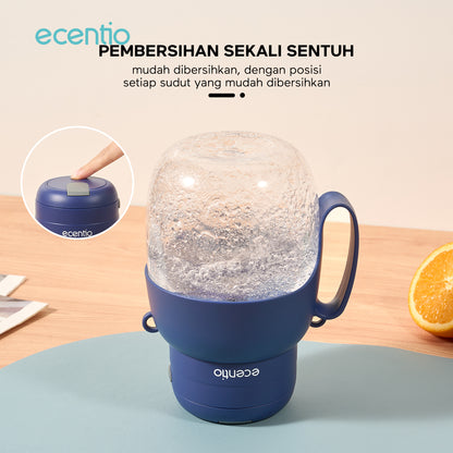 ecentio juicer portable 1000ml 10 mata pisau stainless 304 dengan sedotan blender mini