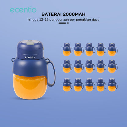 ecentio juicer portable 1000ml 10 mata pisau stainless 304 dengan sedotan blender mini