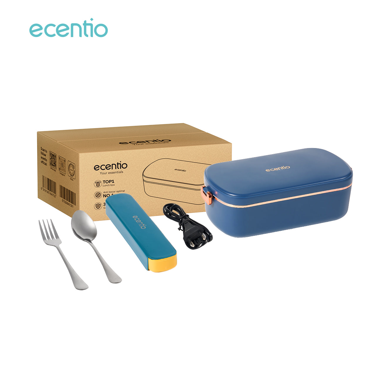 【🌟Pre-Order】zecentio lunch box electric portable 304 stainless set tas bekal 36W free sendok tempat makan