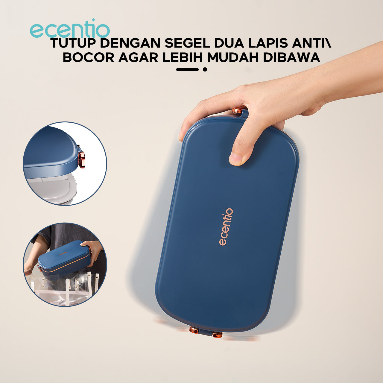 ecentio lunch box 304 stainless anti tumpah electric portable kotak makan