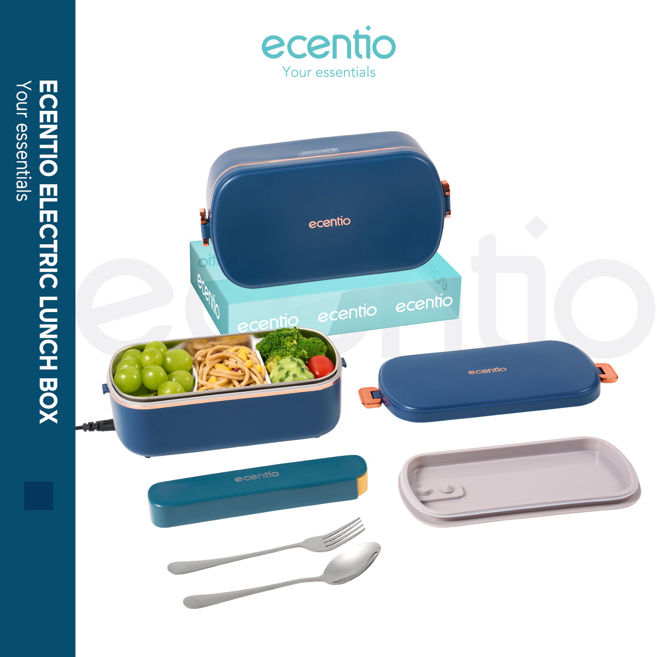 【🌟Pre-Order】zecentio lunch box electric portable 304 stainless set tas bekal 36W free sendok tempat makan