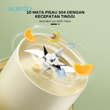 ecentio juicer cup 10 mata pisau tahan dingin 8 jam stainless 316 blender mini portable 700ml