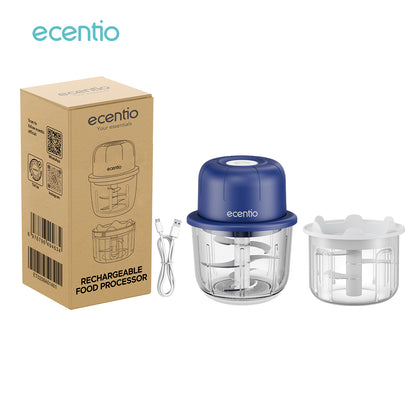 ecentio chopper mini kaca 2in1 Blender 6 pisau+3 pisau Penggiling Daging 350ml+250ml Food Processor portable