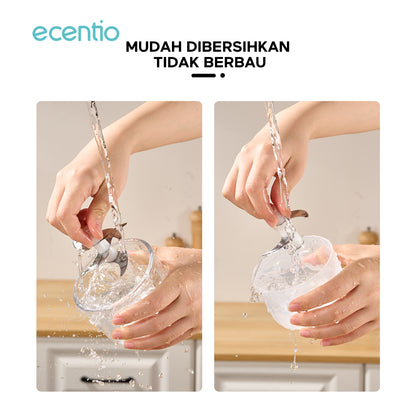 ecentio chopper mini kaca 2in1 Blender 6 pisau+3 pisau Penggiling Daging 350ml+250ml Food Processor portable