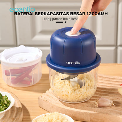 ecentio chopper mini kaca 2in1 Blender 6 pisau+3 pisau Penggiling Daging 350ml+250ml Food Processor portable