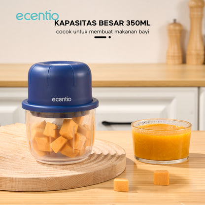 ecentio chopper mini 6 pisau 350ml kaca blender portable cope bumbu